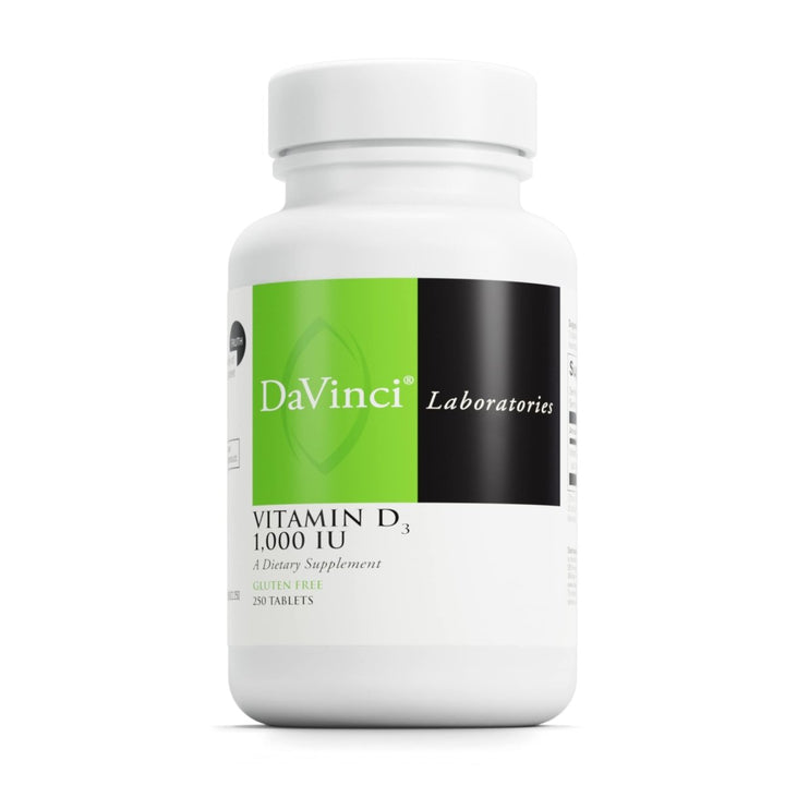 DaVinci Labs Vitamin D3 1000 IU - Dietary Supplement to Support Healthy Teeth and Bones, Cardiovascular Function and Immune Health - With 1000 IU per Serving - Gluten - Free - 250 Tablets - The Oasis of Health