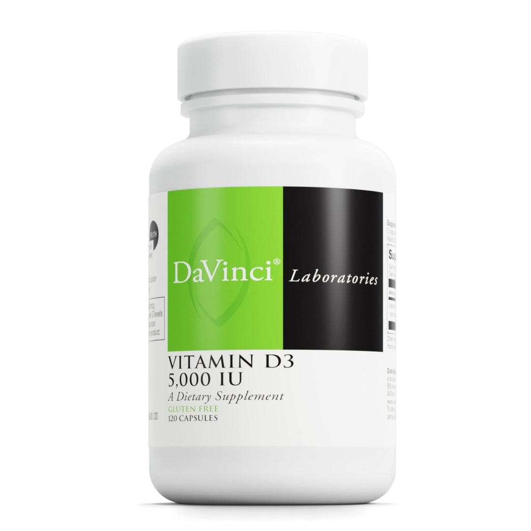 DAVINCI Labs Vitamin D3 5000 IU - Dietary Supplement to Support Healthy Teeth and Bones, Cardiovascular Function, and Immune Health* - with 5000 IU per Serving - Gluten - Free - 120 Capsules - The Oasis of Health