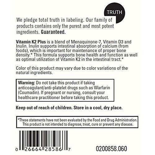 Davinci Labs - Vitamin K2 Plus (Menaquinone - 7) 60 caps [Health and Beauty] - The Oasis of Health