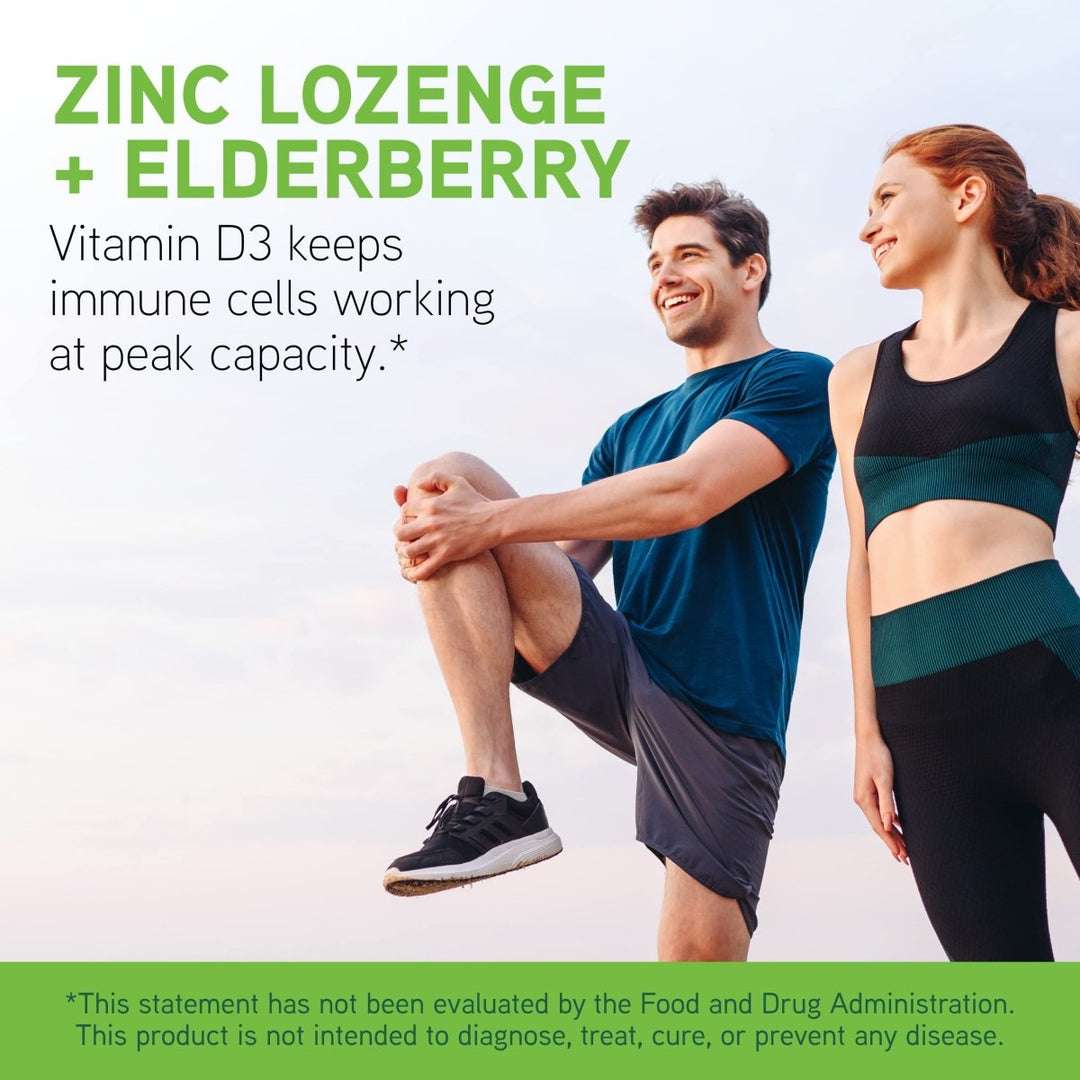 DAVINCI Labs Zinc Lozenge + Elderberry - Zinc Supplement to Support The Immune System, Healthy Lungs and Throat Tissues* - with Vitamin D3, Zinc, Elderberry and More - Lemon Flavor - 60 Lozenges - The Oasis of Health