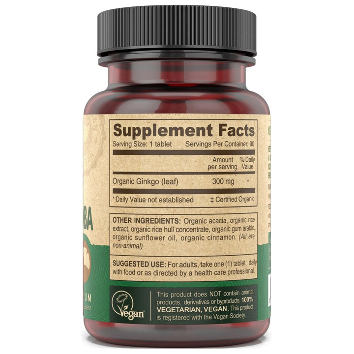 Deva Ginkgo Biloba Organic Vegan 90 Vtabs - VA0052 - The Oasis of Health