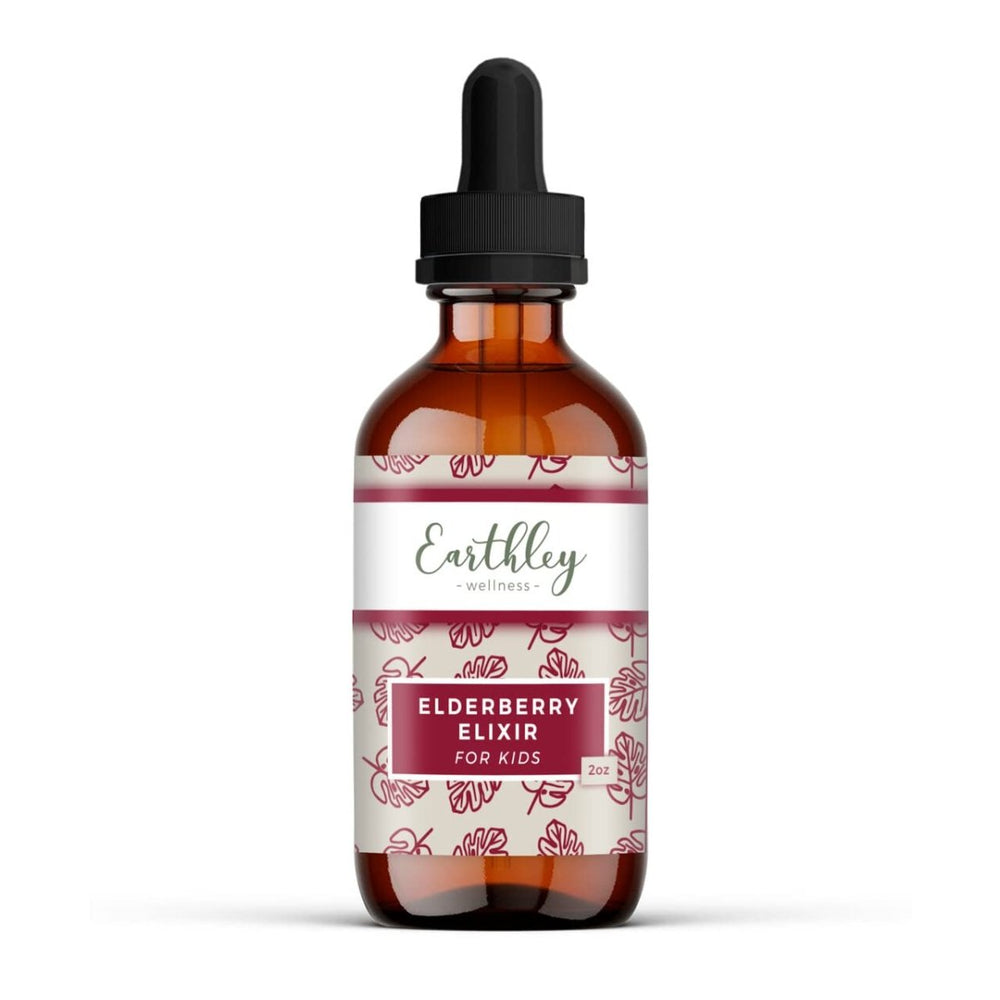 Earthley Elderberry Elixir Herbal Extract, Made with 100% Organic Ingredients, Concentrated Formula, Immune Supporting Herbs, Gluten - Free, Soy - Free, Corn - Free, No Added Sugars or Colors (2oz, Kids) - The Oasis of Health