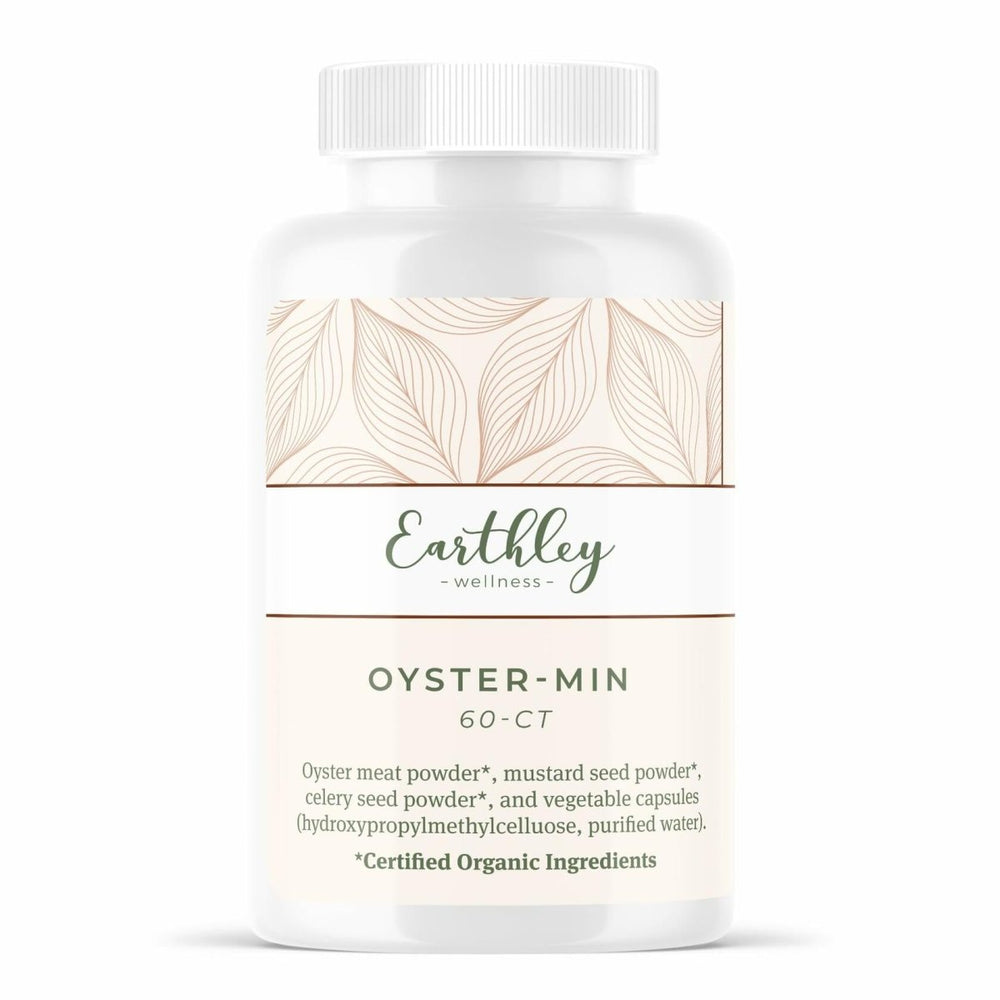 Earthley Oyster - Min, All Natural Mineral Supplement with Zinc, Selenium, Iodine, B12, Copper, Iron & Trace Minerals 100% Pure Oysters (60 Capsules) - The Oasis of Health