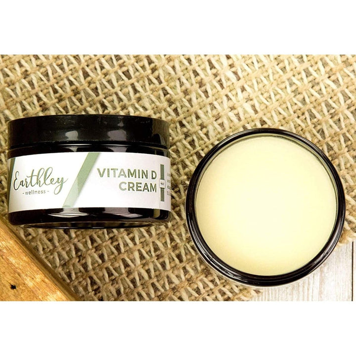 Earthley Vitamin D Cream, Cod Liver Oil, Emu Oil, Organic Mango Butter, Avocado Oil Blend, Paraben - Free, Sulphate - Free, Fragrance - Free (4 oz, Vitamin D Cream) - The Oasis of Health