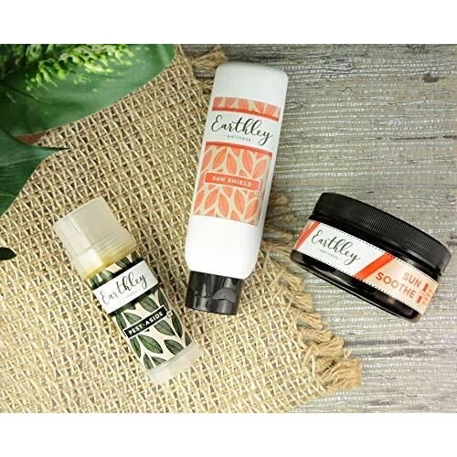 Earthley Wellness, All Natural Sun Shield, Protective Lotion Against Cellular Damage, Soothes Skin, Nourishes Skin, Blocks Free Radicals, and Protects Skin from Redness, Wrinkles, and Damage (8oz) - The Oasis of Health