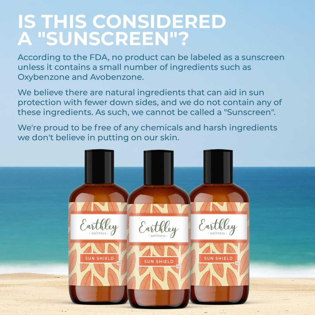 Earthley Wellness, All Natural Sun Shield, Protective Lotion Against Cellular Damage, Soothes Skin, Nourishes Skin, Blocks Free Radicals, and Protects Skin from Redness, Wrinkles, and Damage (8oz) - The Oasis of Health
