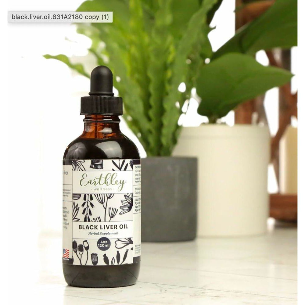 Earthley Wellness Black Liver Oil, Liver, Immune, and Gut Health Support, Helps Elimate Toxins and Supports Liver Health, Zero Flavors, Colors, Zero Added Sugars, Allergens (2oz) - The Oasis of Health