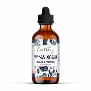 Earthley Wellness Black Liver Oil, Liver, Immune, and Gut Health Support, Helps Elimate Toxins and Supports Liver Health, Zero Flavors, Colors, Zero Added Sugars, Allergens (2oz) - The Oasis of Health