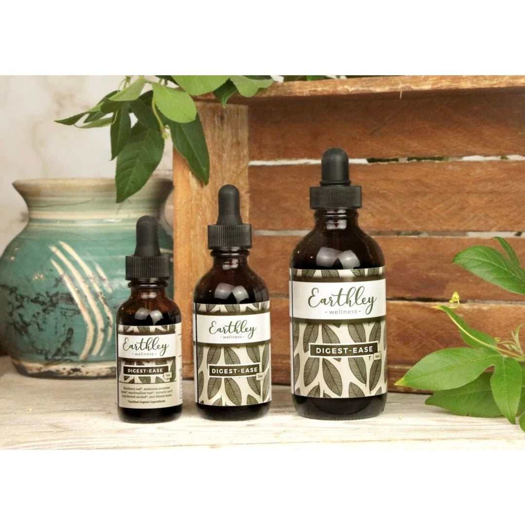 Earthley Wellness Digestive Ease, Promotes Gut Health, Relieve Overactive Gut, Boost Immune System, Alleviates Gas (2oz) - The Oasis of Health