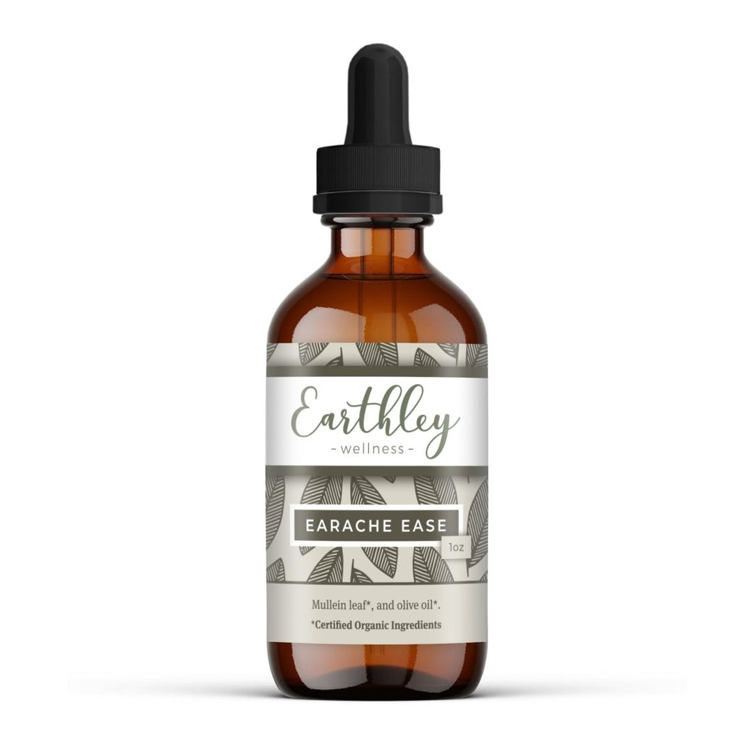 Earthley Wellness Earache Ease, Certified Organic Ingredients, Mullein Leaf and Olive Oil (1 oz) - The Oasis of Health