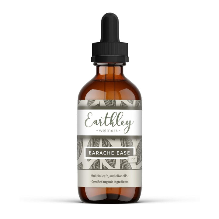 Earthley Wellness Earache Ease, Certified Organic Ingredients, Mullein Leaf and Olive Oil (1 oz) - The Oasis of Health