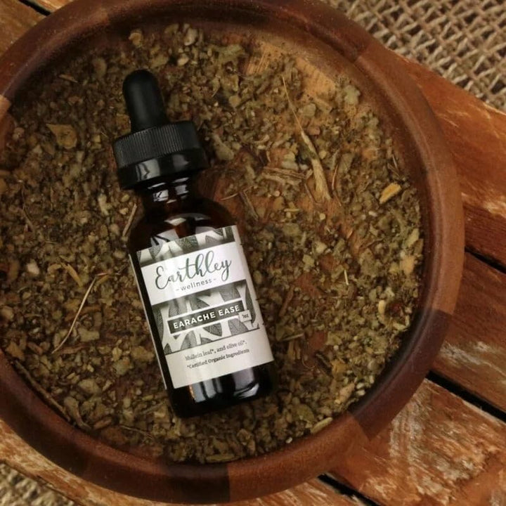 Earthley Wellness Earache Ease, Certified Organic Ingredients, Mullein Leaf and Olive Oil (1 oz) - The Oasis of Health