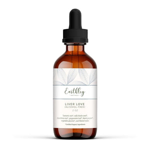 Earthley Wellness Liver Love, Herbal Tincture, Natural Liver Support, Detox Support, Turmeric Root, Dandelion Root, Peppermint Leaf, Black Pepper, 100% Organic, 2oz (Alcohol - Free) - The Oasis of Health