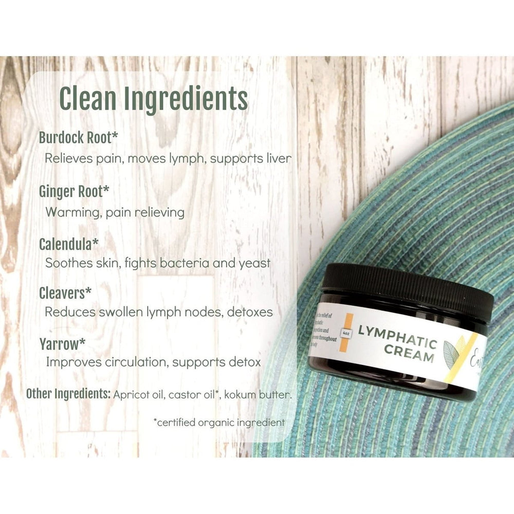 Earthley Wellness Lymphatic Cream, Soreness Relief, Ease Lymphatic Congestion, Paraben and Phthalate Free, Helps Promote Gut Health, Improve Overall Wellness (8oz.) - The Oasis of Health