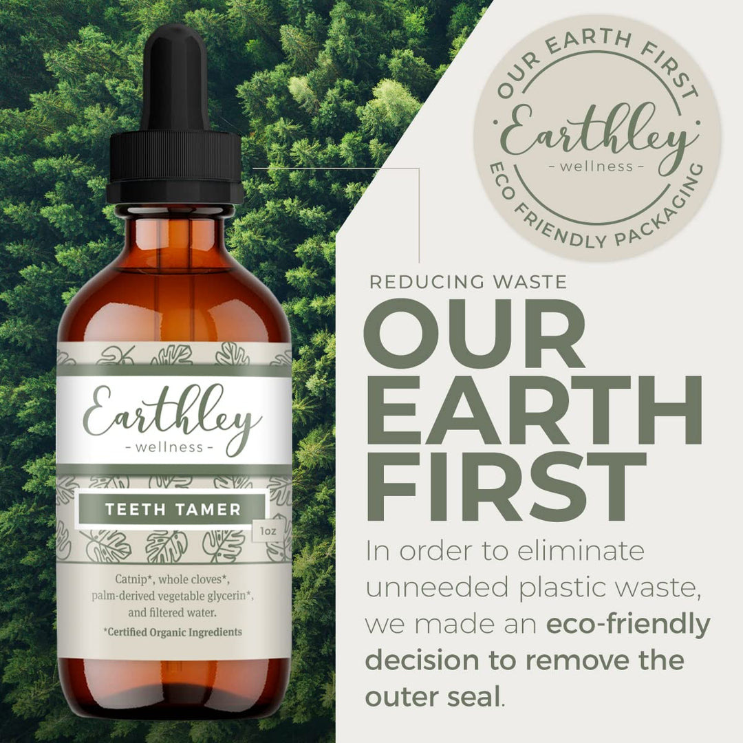 Earthley Wellness, Teeth Tamer, Natural Teething Relief, Soothes Drooling and Irritability Due to Teething or Toothaches, Pure, Organic Ingredients, Improved Label (1.69 oz) - The Oasis of Health