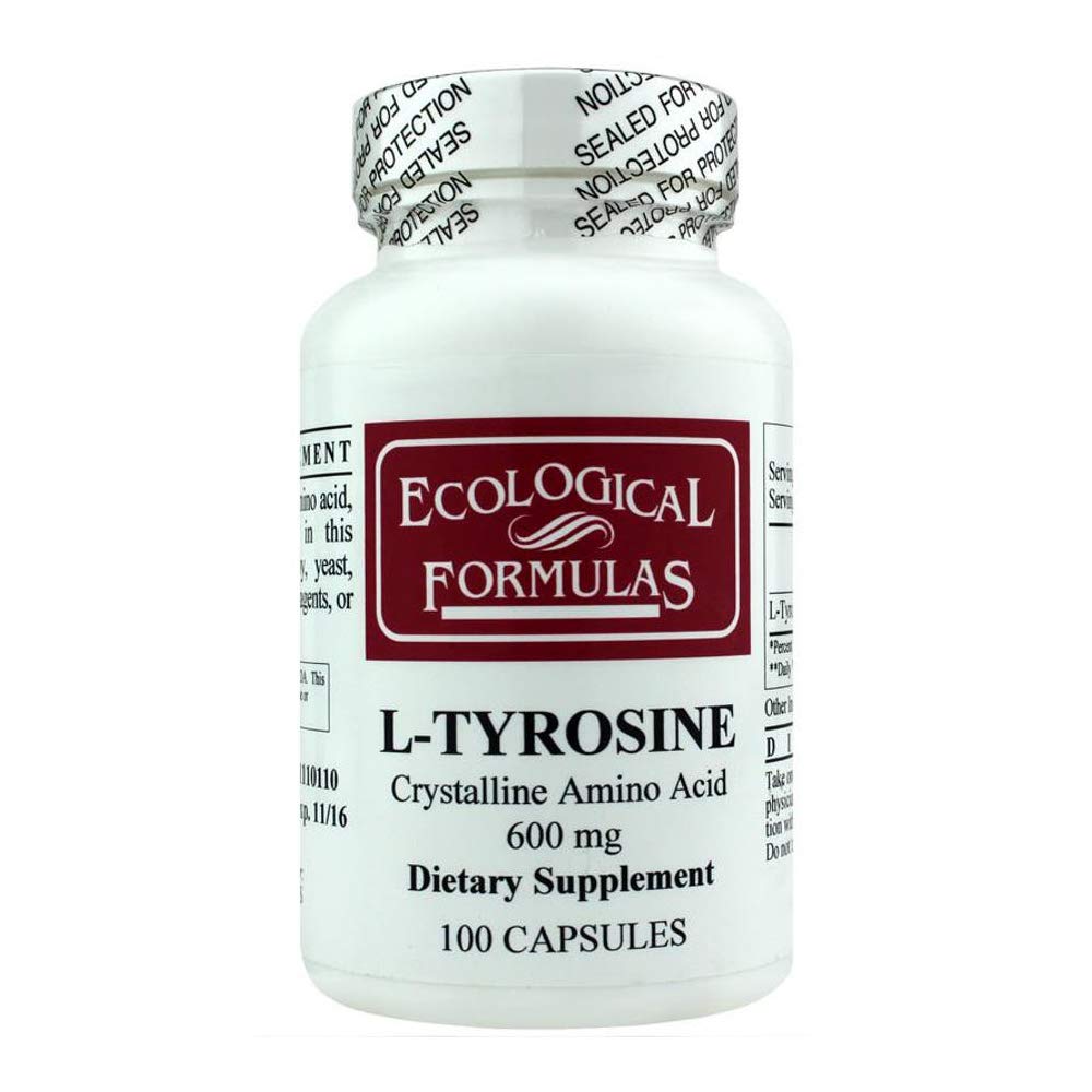 Ecological Formulas L - tyrosine Crystalline Amino Acid 600 Mg, White, 100 Count - The Oasis of Health