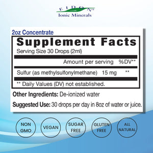 Eidon Ionic Minerals Liquid Sulfur Concentrate 2 Oz Bottle - The Oasis of Health