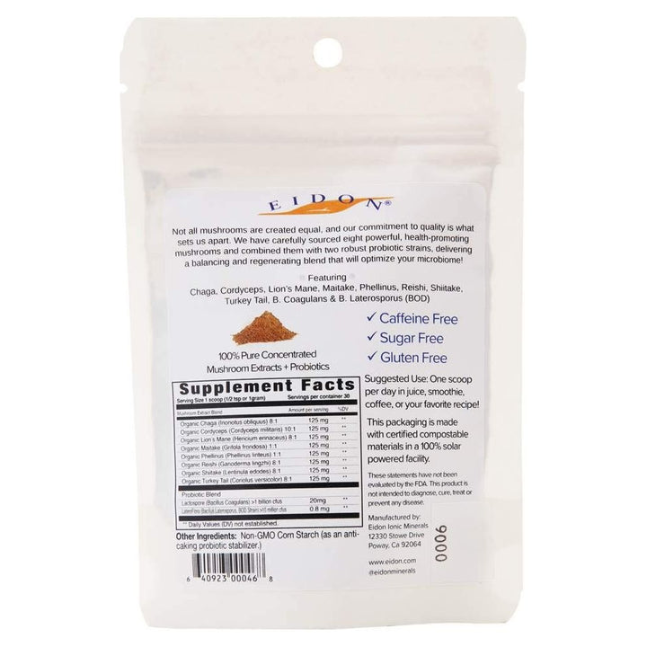 Eidon SuperBiome Mushrooms and Probiotics Powder 1.08 Ounce - EI0045 - The Oasis of Health