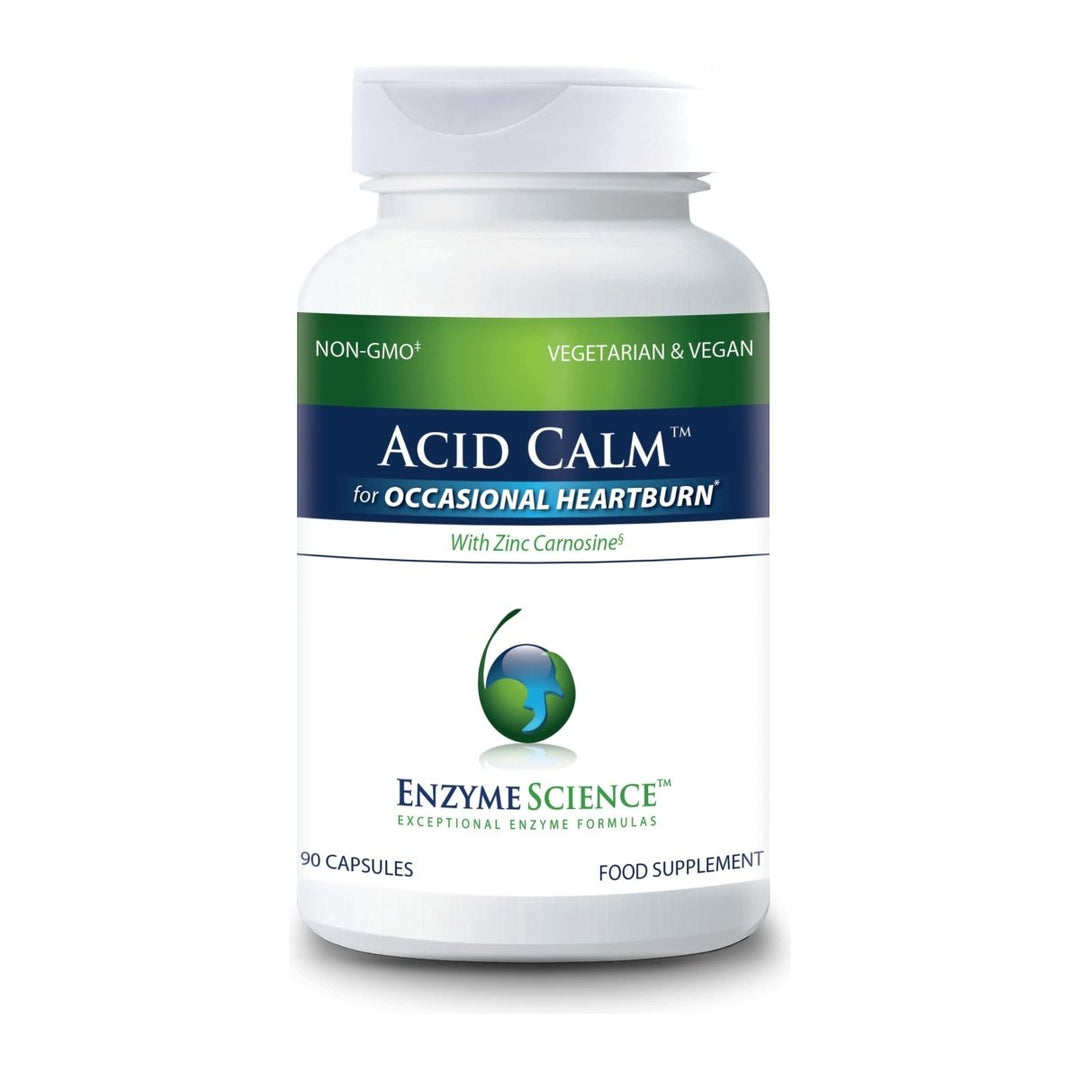 Enzyme Science Acid Calm, 90 Capsules ? for Occasional Heartburn and Indigestion ? Digestion Enzyme Supplement ? Digestive Aid ? Vegetarian Capsules - The Oasis of Health