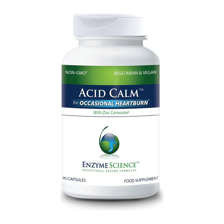 Enzyme Science Acid Calm, 90 Capsules ? for Occasional Heartburn and Indigestion ? Digestion Enzyme Supplement ? Digestive Aid ? Vegetarian Capsules - The Oasis of Health