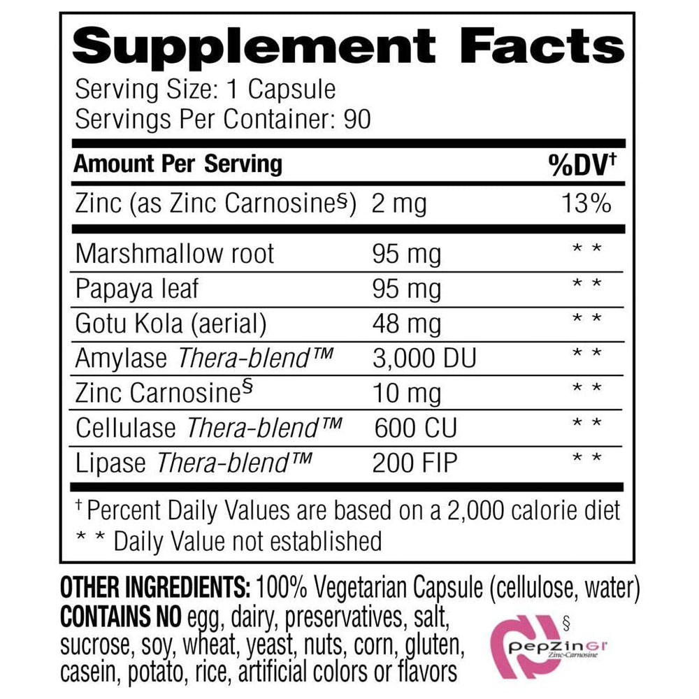 Enzyme Science Acid Calm, 90 Capsules ? for Occasional Heartburn and Indigestion ? Digestion Enzyme Supplement ? Digestive Aid ? Vegetarian Capsules - The Oasis of Health
