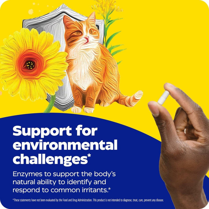 Enzymedica, Allerase, Non - Drowsy Enzyme Supplement to Help Relieve Seasonal Mucus Buildup, 60 Count - The Oasis of Health