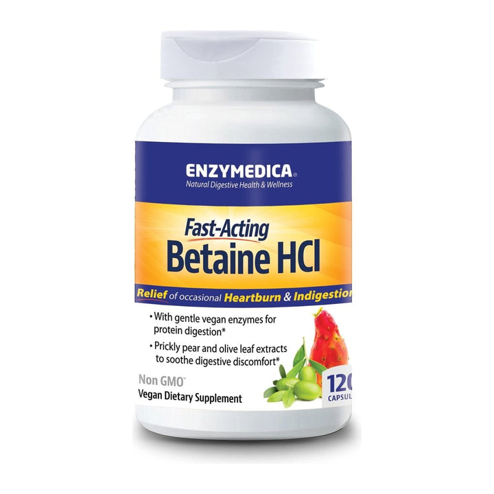 Enzymedica, Betaine HCl, Occasional Heartburn and Indigestion Support, 120 Capsules - The Oasis of Health