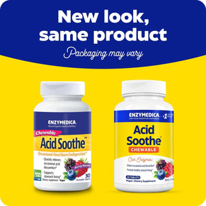 Enzymedica - Chewable Acid Soothe, Supports the Relief of Occasional Heartburn + Indigestion, 30 count - The Oasis of Health