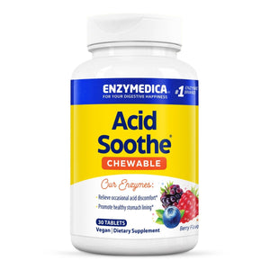 Enzymedica - Chewable Acid Soothe, Supports the Relief of Occasional Heartburn + Indigestion, 30 count - The Oasis of Health