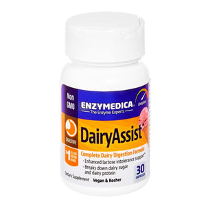 Enzymedica, DairyAssist, Digestive Enzymes for Complete Dairy Digestion & Lactose Intolerance, 30 Count - The Oasis of Health
