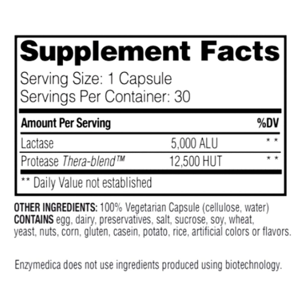 Enzymedica, DairyAssist, Digestive Enzymes for Complete Dairy Digestion & Lactose Intolerance, 30 Count - The Oasis of Health