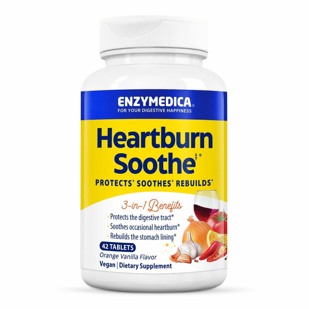 Enzymedica, Heartburn Soothe, Fast - Acting Digestive Aid, Vanilla Orange, 42 Chews (21 Servings) - The Oasis of Health