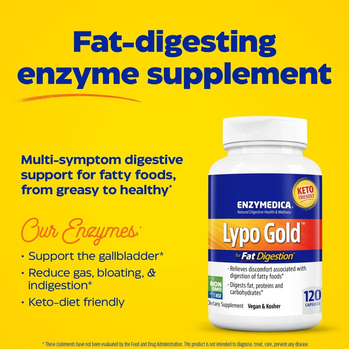 Enzymedica Lypo Gold 120 Capsules - The Oasis of Health