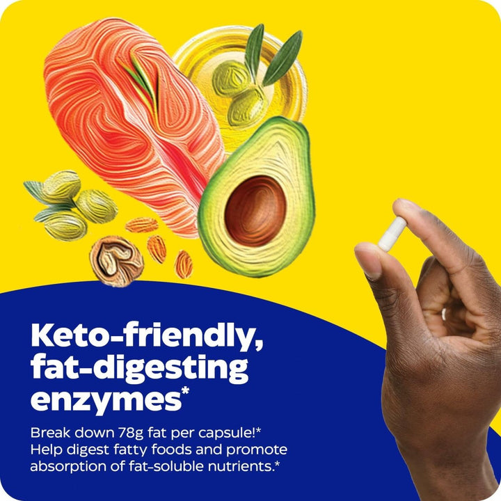 Enzymedica Lypo Gold, Digestive Enzymes for Fat Digestion, Offers Fast Acting Gas & Bloating Relief, 60 Count - The Oasis of Health