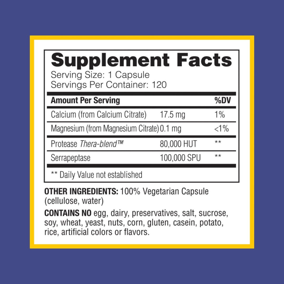 Enzymedica, SerraGold, Supports Recovery, Immune and Cardiovascular System, Natural Supplement, 120 Count (FFP) - The Oasis of Health