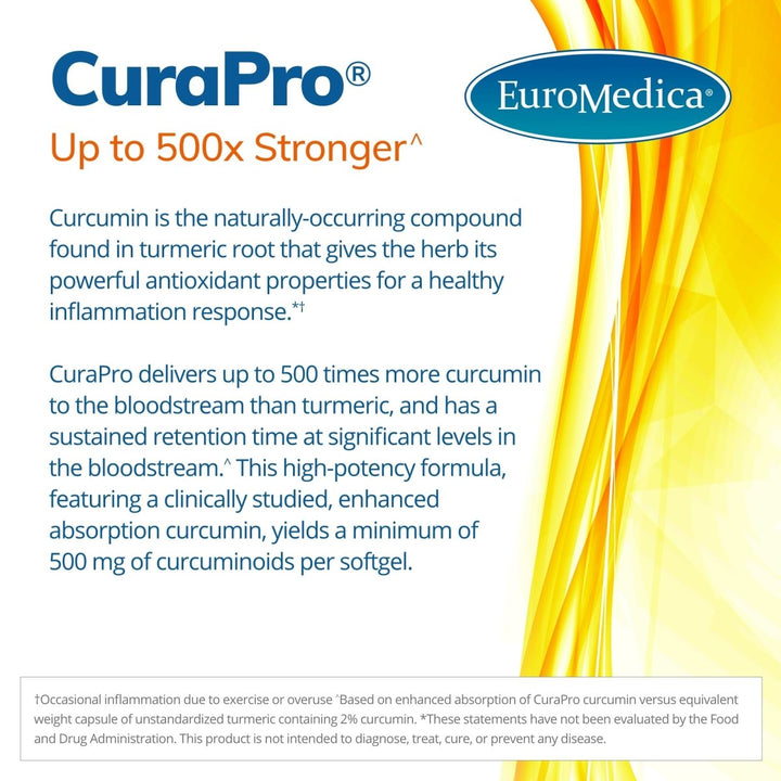 EuroMedica CuraPro 750mg 120 Softgels - The Oasis of Health