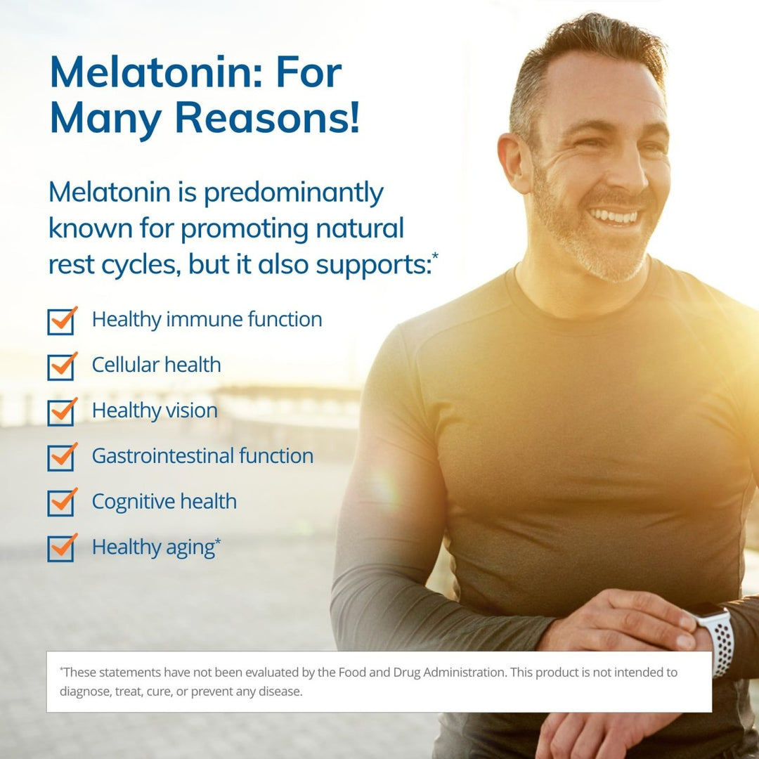 Euromedica Melatonin 10mg - 60 Sustained Release Tablets - Supports Rest, Immune Function &amp; Cellular Health - Non - GMO, Vegan, Gluten Free - 60 Servings - The Oasis of Health