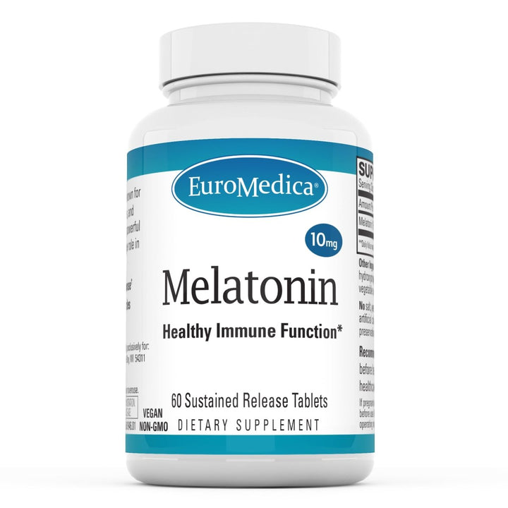 Euromedica Melatonin 10mg - 60 Sustained Release Tablets - Supports Rest, Immune Function &amp; Cellular Health - Non - GMO, Vegan, Gluten Free - 60 Servings - The Oasis of Health