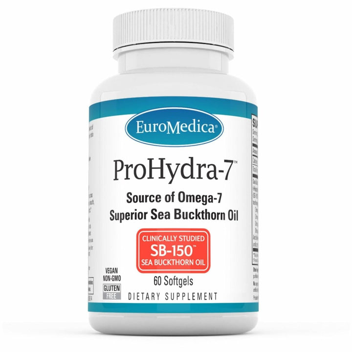 EuroMedica ProHydra - 7 - Skin Health Support Supplement with Omega - 7 Sea Buckthorn Oil - Nutritional Supplement - Essential Fatty Acid Supplement - 60 Softgels (2 Pack) - The Oasis of Health