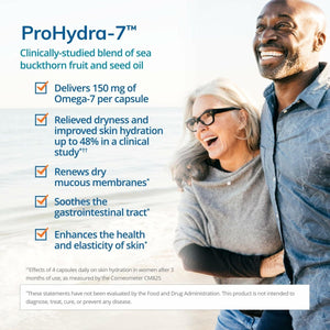 EuroMedica ProHydra - 7 - Skin Health Support Supplement with Omega - 7 Sea Buckthorn Oil - Nutritional Supplement - Essential Fatty Acid Supplement - 60 Softgels (2 Pack) - The Oasis of Health