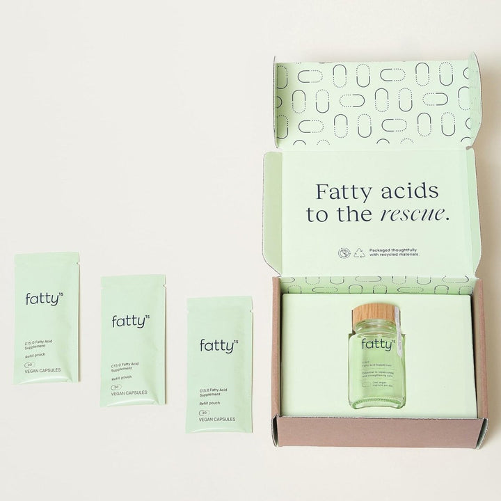 Fatty15 C15:0 Pentadecanoic Acid Supplement The Longevity Nutrient - 90 Vegan Capsules - 3x Cellular Benefits of Fish Oil Omega 3 Supplements - Gut Health, Liver Support, & Mitochondrial Health - The Oasis of Health