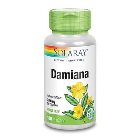 Solaray Damiana Leaf 370mg | Traditional Womens Support for Healthy Mood  Libido  Relaxation & Glucose Levels | Non-GMO & Vegan | 100 VegCaps