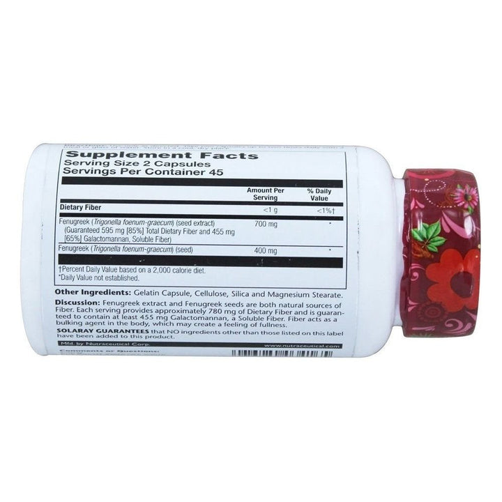 Fenugreek Extract 65 Galactomannon, Soluble Fiber 350 MG (90 Capsules) - The Oasis of Health