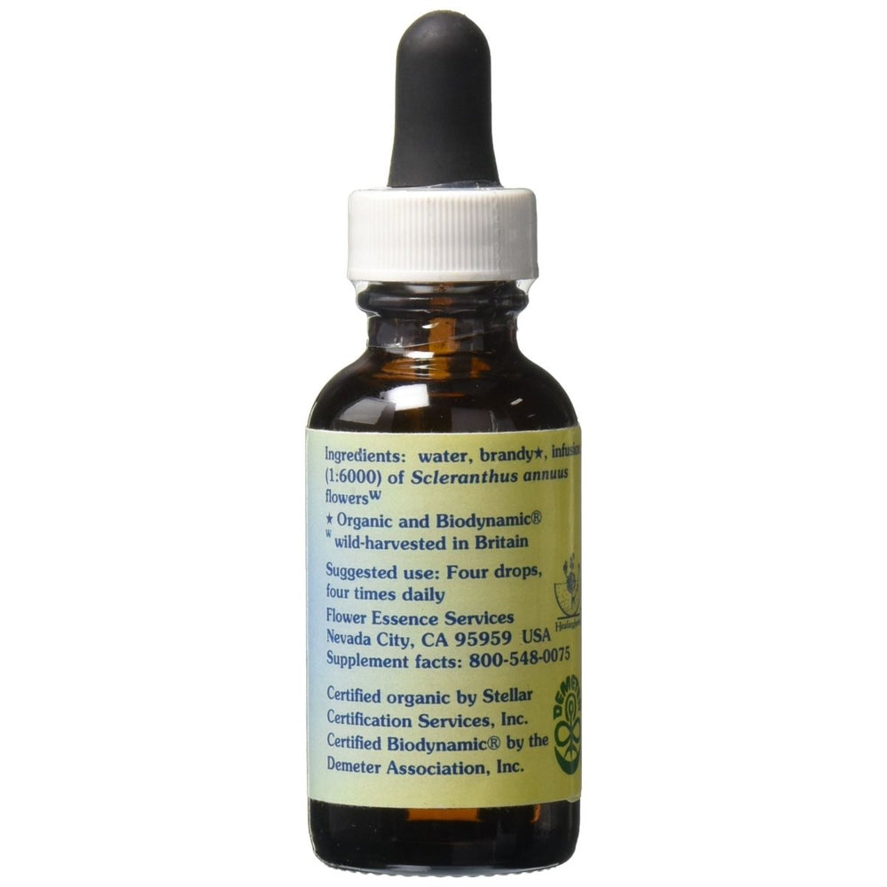 Flower Essence Services Dropper Herbal Supplements, Scleranthus, 1 Ounce - The Oasis of Health