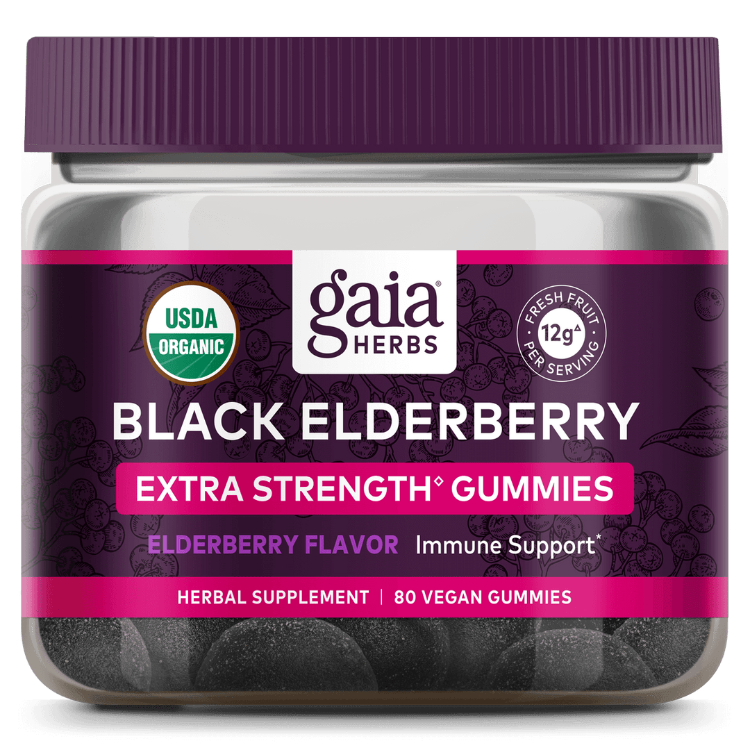 Gaia Black Elderberry Adult Gummies 80 Count - The Oasis of Health