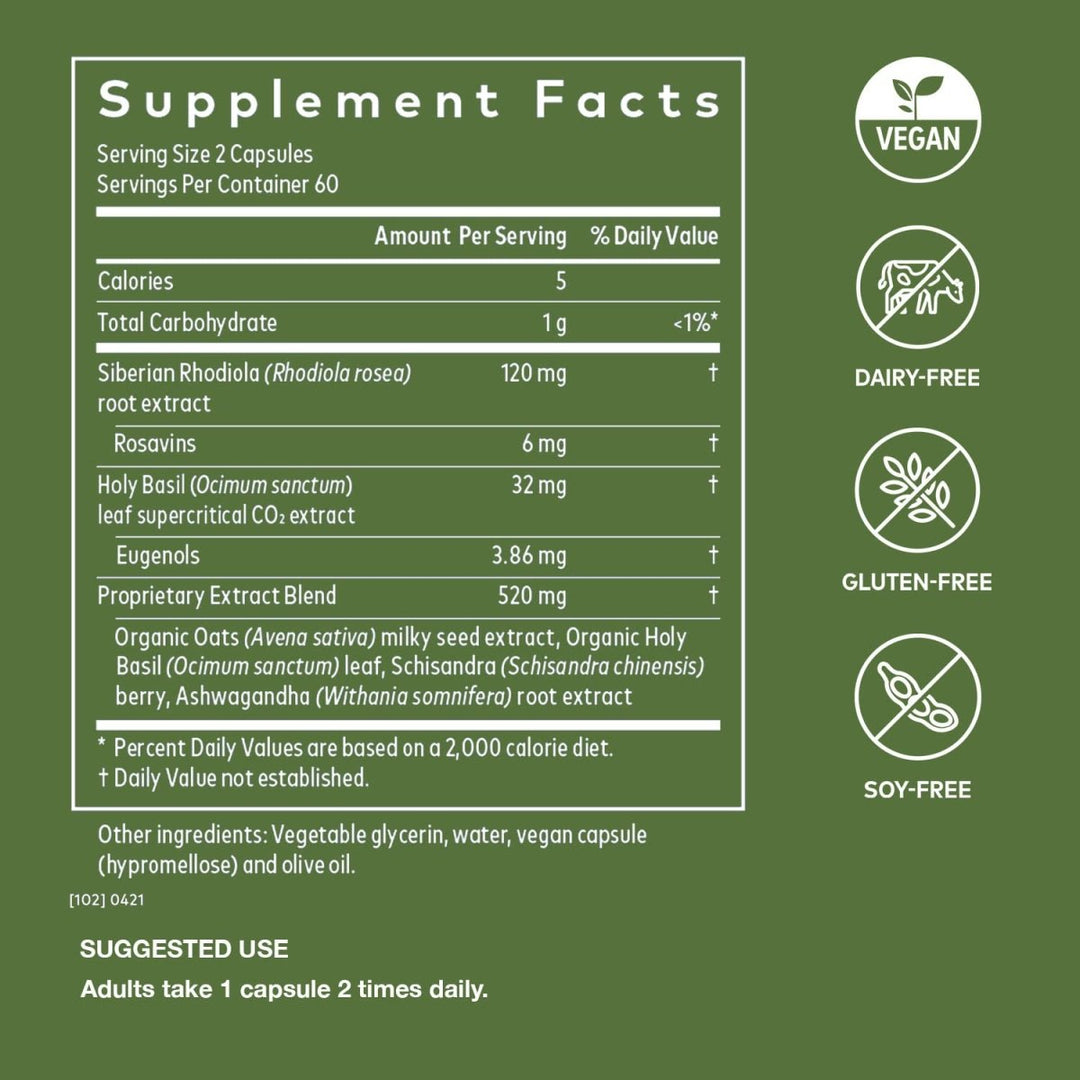 Gaia Herbs Adrenal Health Daily Support HPA Stress Response and Axis Management - The Oasis of Health