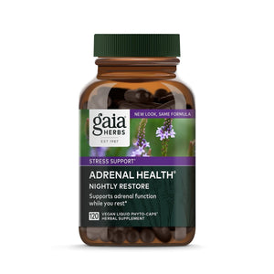 Gaia Herbs Adrenal Health Nightly Restore - 120 Vegan Liquid Phyto - Capsules (60 Servings) - The Oasis of Health