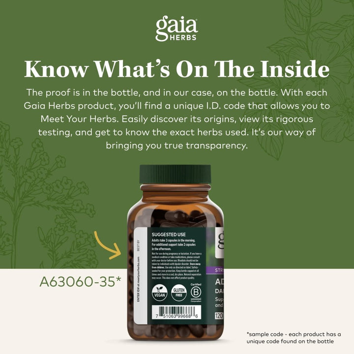 Gaia Herbs Adrenal Health Nightly Restore - Herbal Supplement with Ashwagandha, Magnolia Bark, Cordyceps, Lemon Balm, and More - 60 Vegan Liquid Phyto - Capsules (30 Servings) - The Oasis of Health