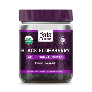 Gaia Herbs, Adult Daily Gummies, Organic, Vegan, Sambucus Black Elderberry Supplement for Daily Immune and Antioxidant Support, 40 Count (Pack of 1) - The Oasis of Health