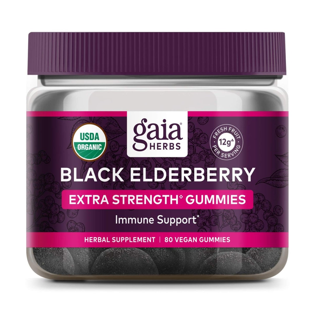 Gaia Herbs Black Elderberry Extra Strength 80 Gummies - The Oasis of Health
